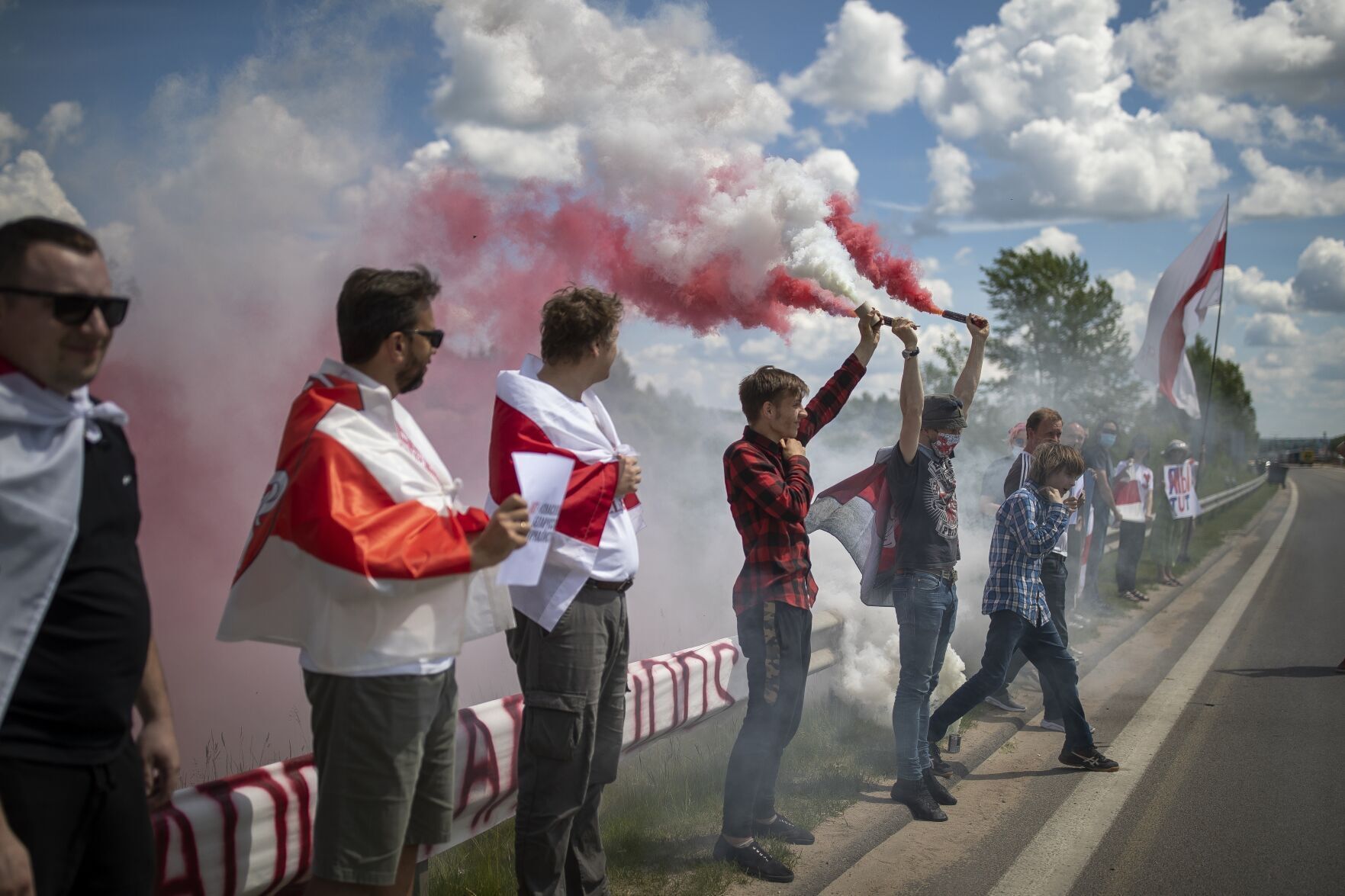 APTOPIX Lithuania Belarus Opposition